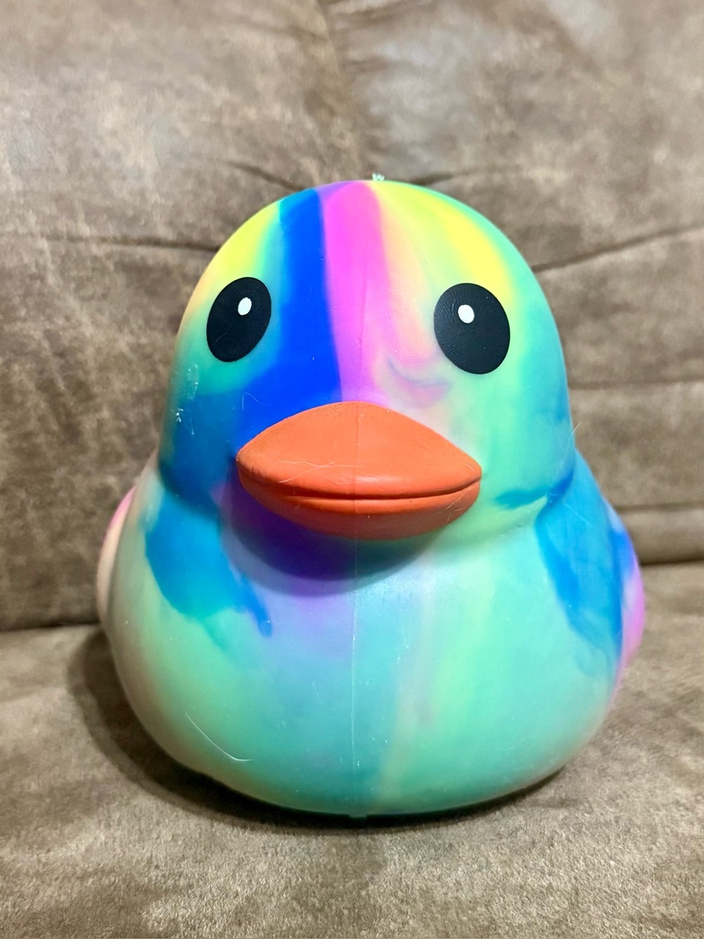 Sunny Days Jumbo Squeeezy Duck – Tie-Dye Squishy Stress Relief Toy – New